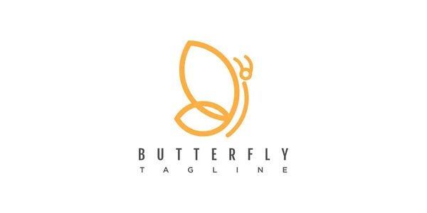 Логотип Бабочки Линейный Иконка Векторный Дизайн — стоковый вектор