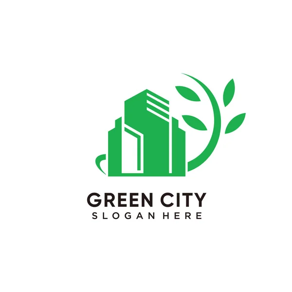 Logo Ville Verte Avec Initiales Concept Moderne Pour Les Entreprises — Image vectorielle