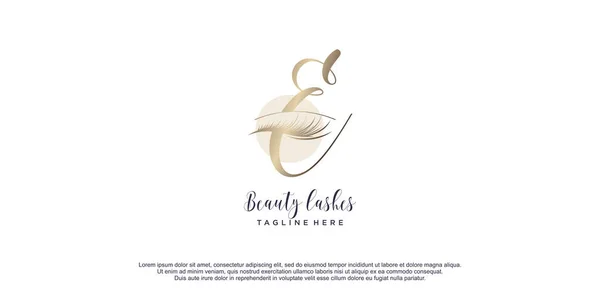 Beauty Lashes Logo Initial Design Icon Vector Illustration — Stock Vector