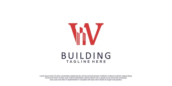 Gebäude Logo Mit Anfänglichem Konzept Für Den Geschäftsbau — Stockvektor