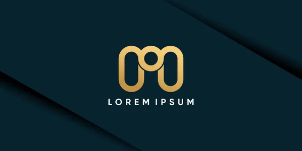 Monogram Letter Logo Gold Gradient Creative Design Premium Vector — Stock Vector