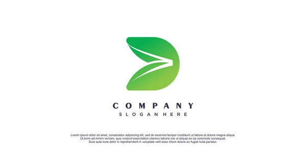 Lettera Logo Con Design Concetto Natura Elemento Unico Vettore Premium — Vettoriale Stock