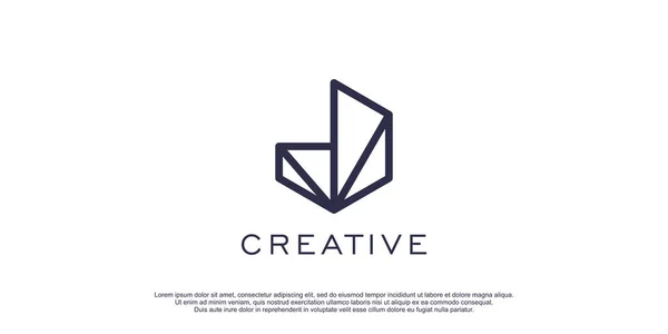 Λογότυπο Letter Δημιουργικό Γραμμικό Στυλ Σχεδιασμού Premium Διάνυσμα — Διανυσματικό Αρχείο
