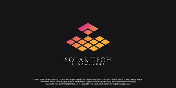 Modelo Logotipo Tecnologia Solar Com Conceito Criativo Premium Vector — Vetor de Stock