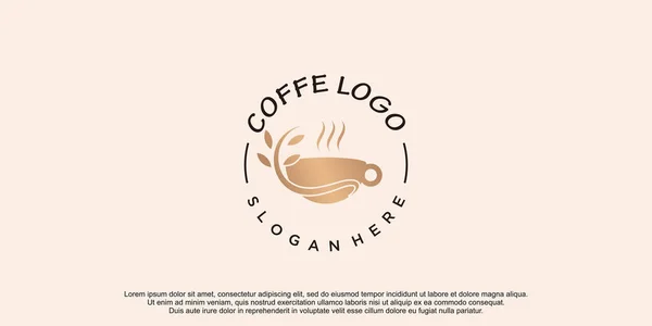 Logo Coffe Con Plantilla Vectorial Diseño Creativo — Archivo Imágenes Vectoriales