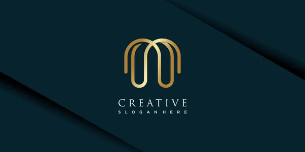 Lettre Abstraite Logo Avec Initial Moderne Unique Vecteur Premium — Image vectorielle