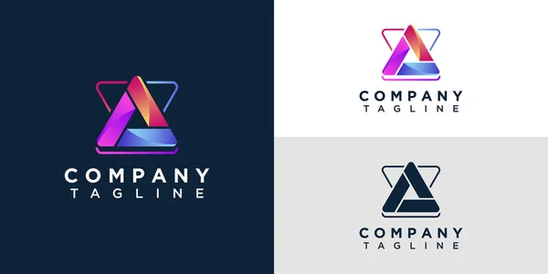 Дизайн Логотипа Абстрактного Треугольника Современной Концепцией Креативной Идеей Значка Бизнес — стоковый вектор