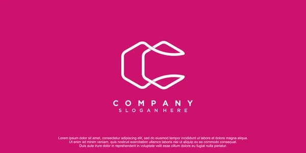 Initiële Letter Logo Met Abstrack Lineart Design Creatief Idee — Stockvector