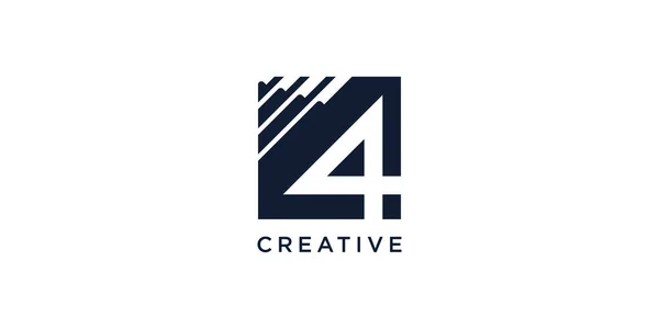Logo Number Creative Design Concept Premium Vector — Stock Vector