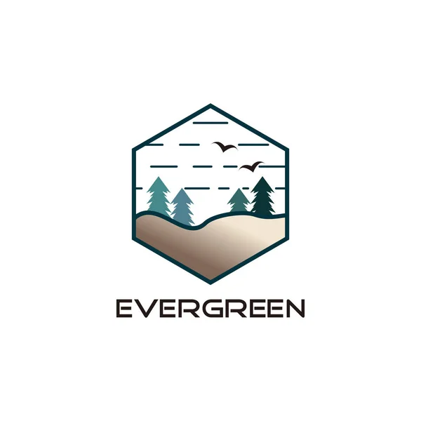 Logotipo Evergreen Com Conceito Ideia Design Criativo — Vetor de Stock