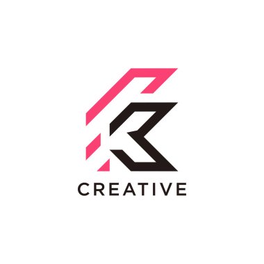 Harf kr modern ilk yaratıcı monogram tipografi logosu