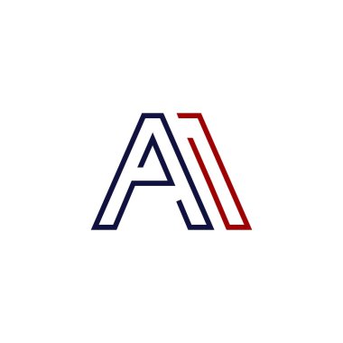 Harf AM ilk modern iş soyut monogram logosu