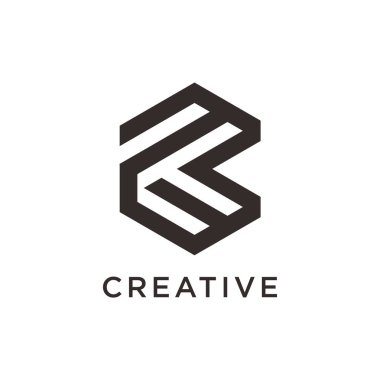 Altıgen şekilli K harfi logosu yaratıcı fikir