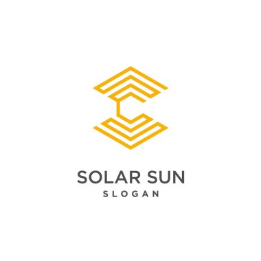 Yaratıcı konsept fikri olan güneş logosu tasarım element vektör simgesi