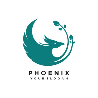 Yaratıcı element biçimi premium vektörlü Phoenix logosu