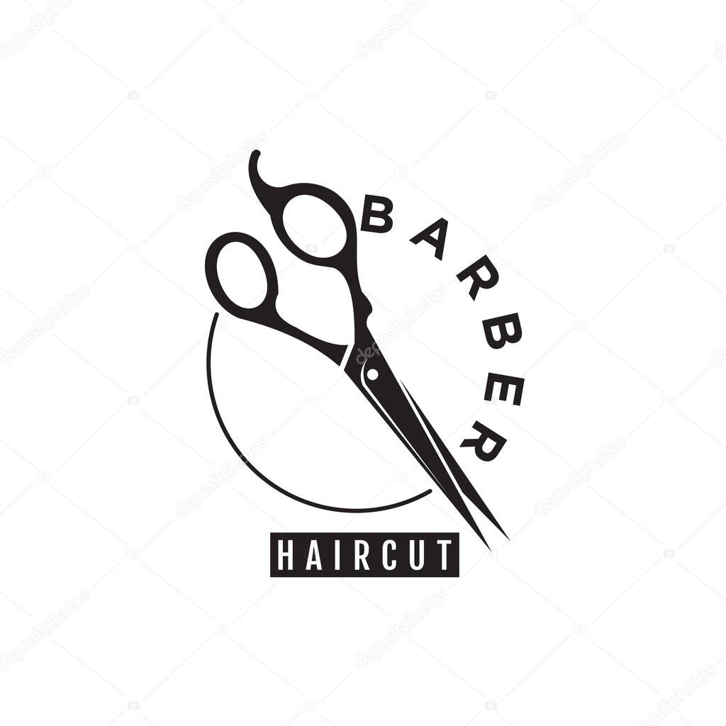 Barber hair cut logo design for fashion with creative concept
