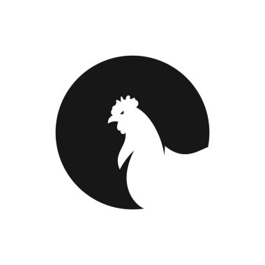 Yaratıcı fikri olan tavuk logosu tasarımı element vektörü