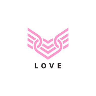 Kanat modern stili logo tasarım vektörü