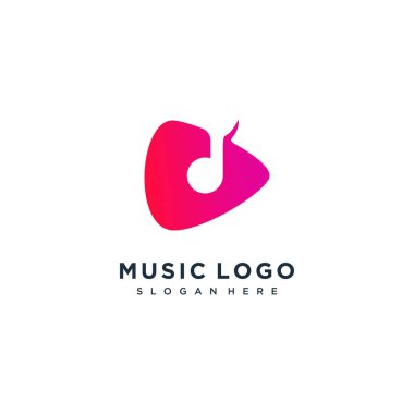 Ay 'ın yaratıcı element tasarım fikrine sahip müzik logosu