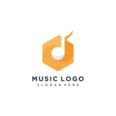 Ay 'ın yaratıcı element tasarım fikrine sahip müzik logosu