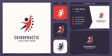 Kayropraktik ikon vektör logosu tasarımı. yaratıcı benzersiz taze konsept Premium Vektör