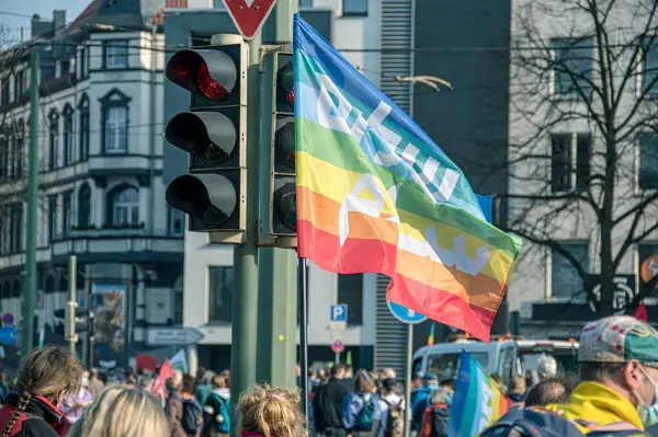 stock image Thousands of strikers peacefully demand more attention to climate change and more consistent policies