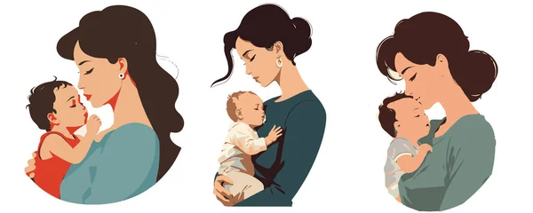 Feiern Sie Die Schönheit Der Mutterschaft Mit Dieser Herzerwärmenden Vektorillustration — Stockvektor