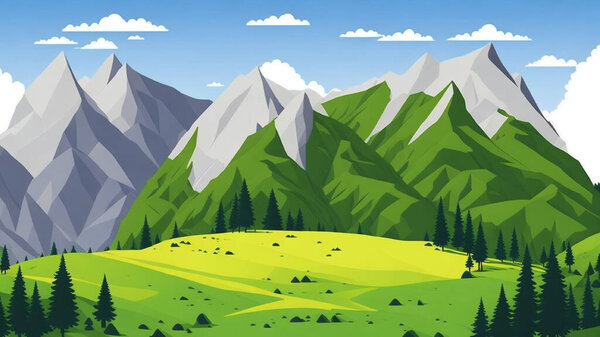 Mountainous background frames daytime nature park