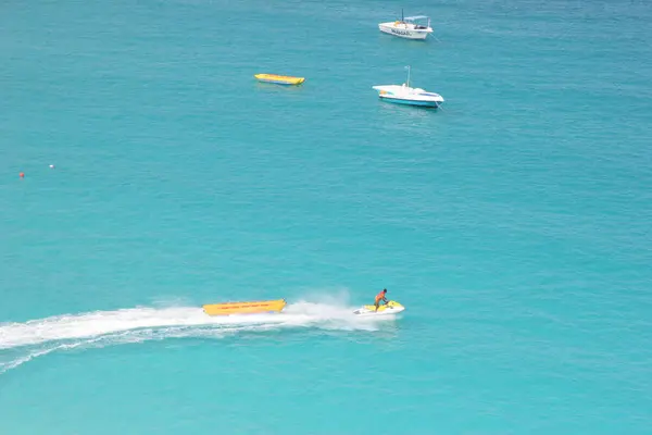 Paradise Island Bahama Sluchtfoto Van Een Persoon Jet Skiën Paradise — Stockfoto