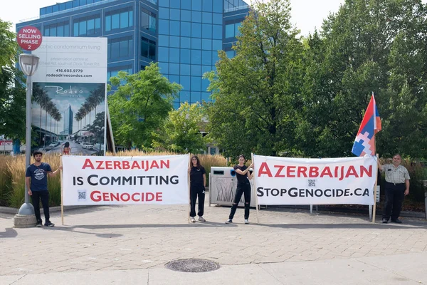 Toronto Ontario Kanada Halkı Elinde Azerbaycan Soykırım Yaptığına Dair Bir — Stok fotoğraf