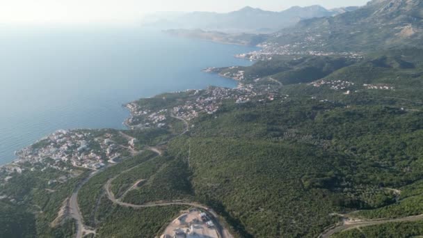 Widok Lotu Ptaka Wybrzeże Czarnogóry Zapierające Dech Piersiach Wideo Wykonane — Wideo stockowe