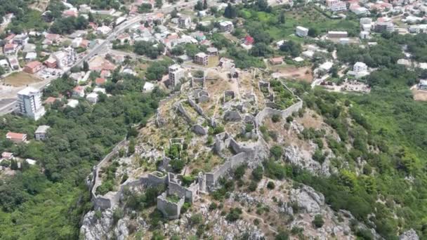 Fortaleza Haj Nehaj Montenegro Vista Fortaleza Que Encuentra Cima Montaña — Vídeos de Stock