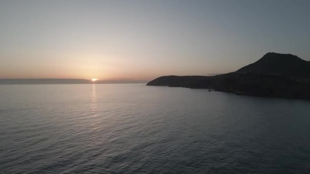 Solnedgång Vid Adriatiska Kusten Montenegro — Stockvideo