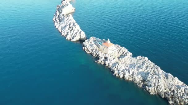Incrível Ilha Forma Lua Adriático Costa Croata — Vídeo de Stock