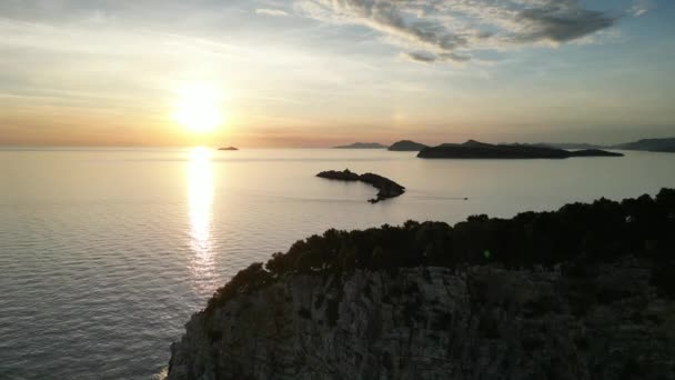Niesamowicie Piękny Zachód Słońca Chorwackim Wybrzeżu 2024 — Wideo stockowe
