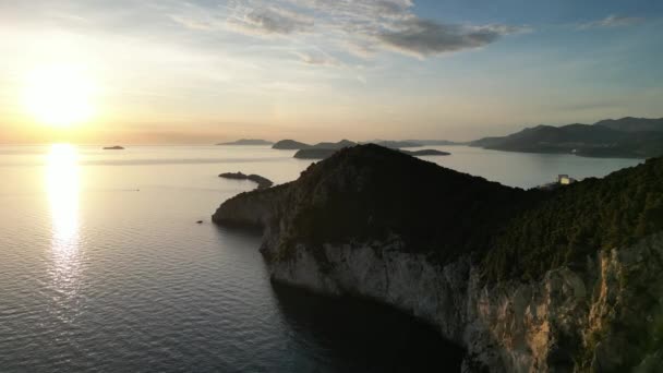 Ongelooflijk Mooie Zonsondergang Aan Kroatische Kust 2024 — Stockvideo