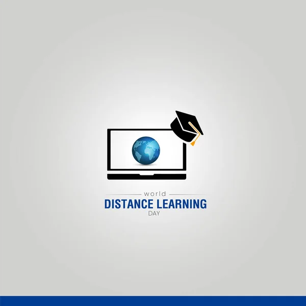 Journée Mondiale Enseignement Distance Journée Enseignement Distance Créatif — Image vectorielle