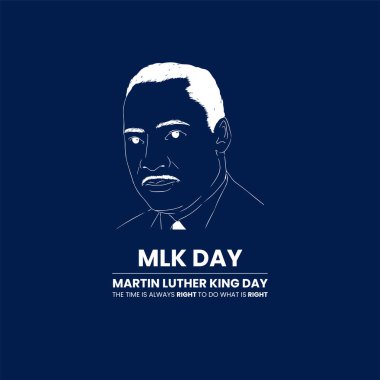 Martin Luther King Günü. MLK Günü Yaratıcı Kavram. MLK vektör illüstrasyonu.