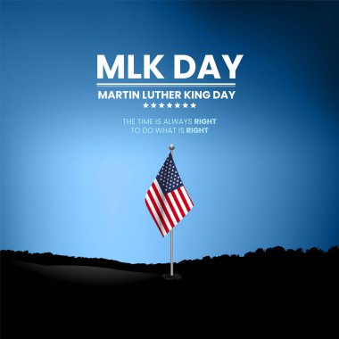 Martin Luther King Günü. MLK Günü Yaratıcı Kavram. MLK vektör illüstrasyonu.