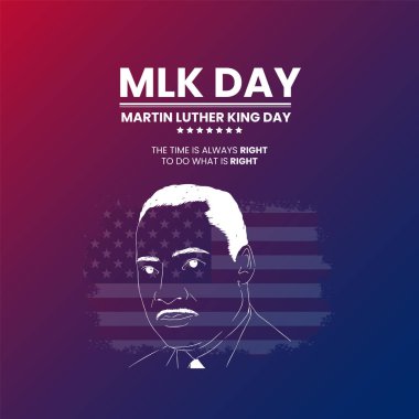 Martin Luther King Günü. MLK Günü Yaratıcı Kavram. MLK vektör illüstrasyonu.