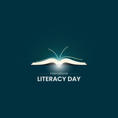Uluslararası Edebiyat Günü. Eğitim günü konsepti. dünya okur yazarlık günü vektör illüstrasyonu.
