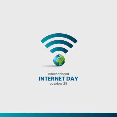 İnternet Günü. Uluslararası İnternet Günü Vektör İllüstrasyon konsepti. İnternet günü yaratıcı kavramı.