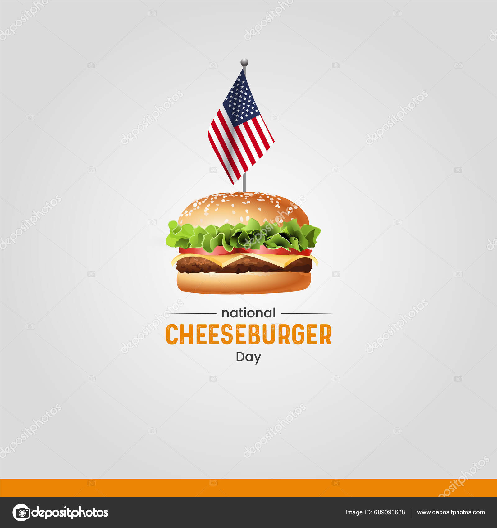 National Cheeseburger Day American Cheeseburger Day Vector Illustration