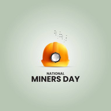 Ulusal Madenciler Günü. Maden işçiliği yaratıcı konsepti. Madencilik kask vektör çizimi.