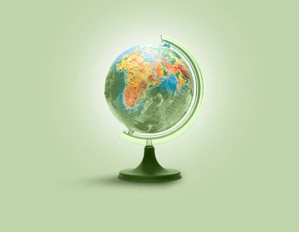 Globe manipulation image. Global communication. Conceptual. globe background manipulation. Green background on Globe.