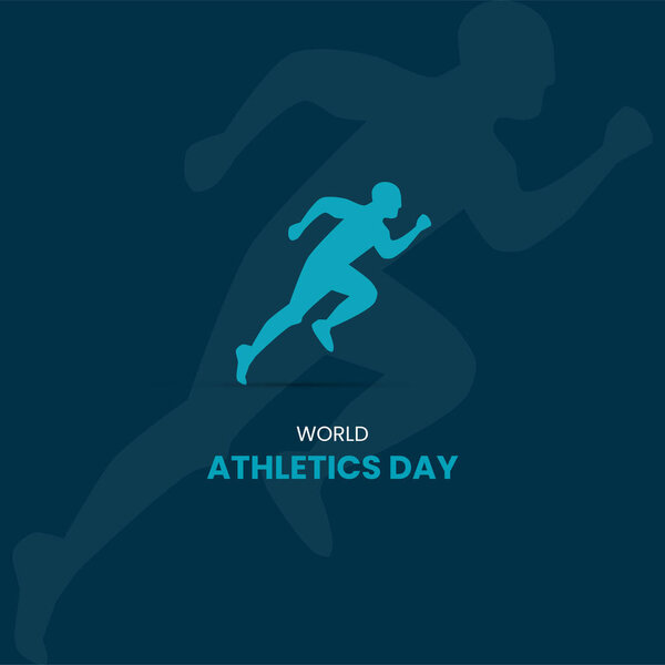Векторная графика мирового дня легкой атлетики хороша для празднования Всемирного дня легкой атлетики. Человек быстро работает концепция. Всемирный день легкой атлетики.