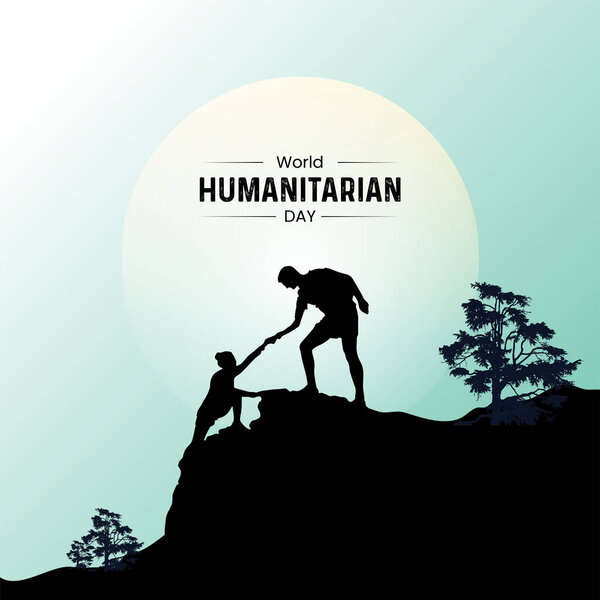 Всемирный день гуманитарной помощи. Векторная иллюстрация ко Дню гуманитарной помощи.