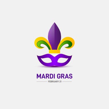 Mardi Gras 'da. Karnaval Mardi Gras etiketi maskeli, tüylü.