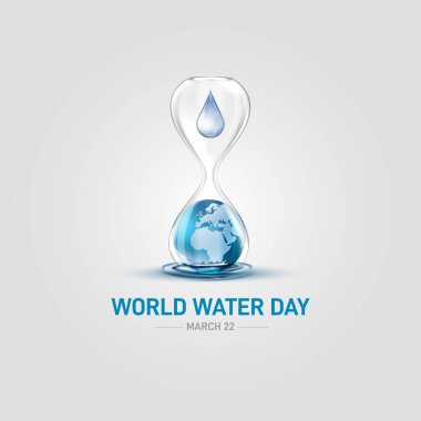 Dünya Su Günü. Su günü yaratıcılığı. hidrasyon suyu vektör illüstrasyonunu sıçratır. 