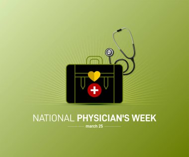 Ulusal Hekim Haftası. Mutlu doktorlar günü kreasyonu. Hekimlik Haftası yaratıcı kavramı.